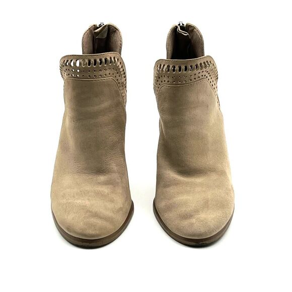 Vince Camuto Boots Womens Size 5.5 Fileana Split Shaft Bootie Taupe Suede Heels - Picture 2 of 7